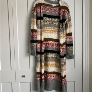 Long multi colored sweater